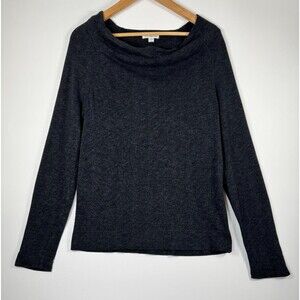 James Perse Top Womens 4 Large Charcoal Gray Lightweight Knit Elevated Basic